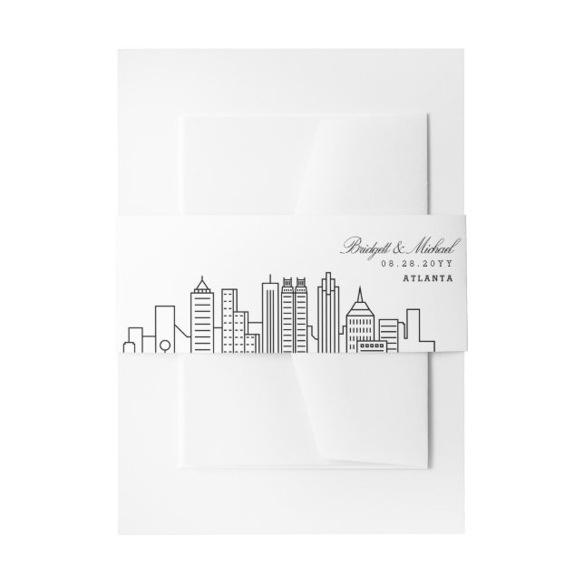 Atlanta Skyline Wedding |  Invitation Belly Band (Front Example)