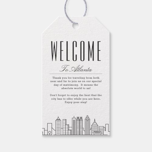 Atlanta Skyline  Welcome Message Gift Tags