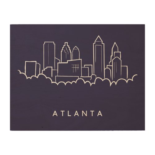 Atlanta Skyline Wood Wall Art