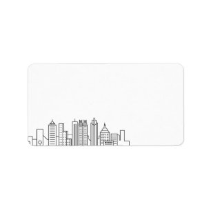 Atlanta Stylized Skyline Blank Label