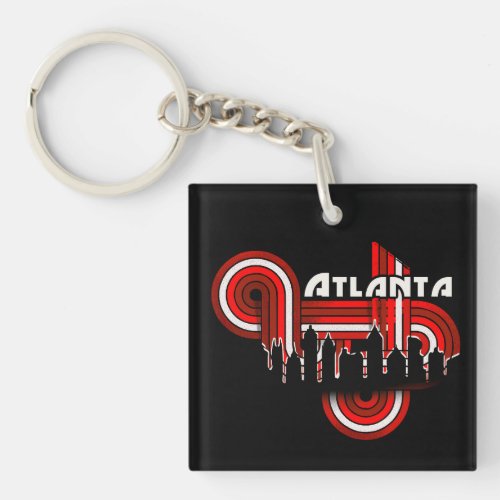 Atlanta sunset retro vintage keychain