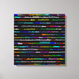 Atlanta Text Design I Wrapped Canvas Print