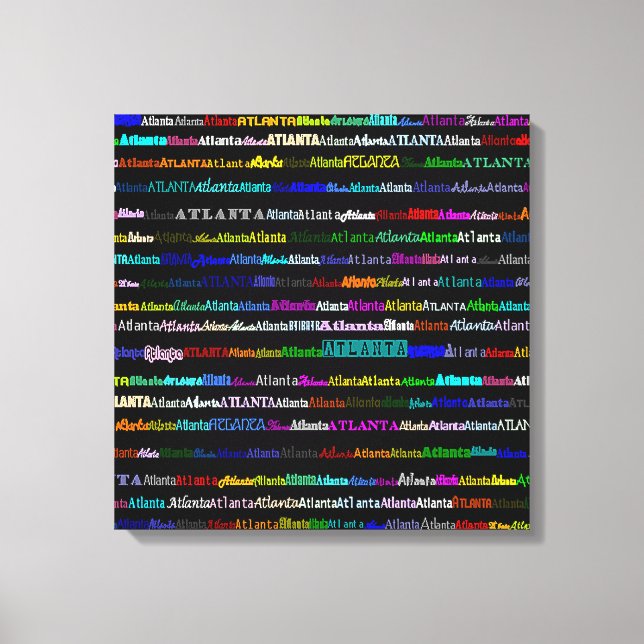 Atlanta Text Design I Wrapped Canvas Print (Front)