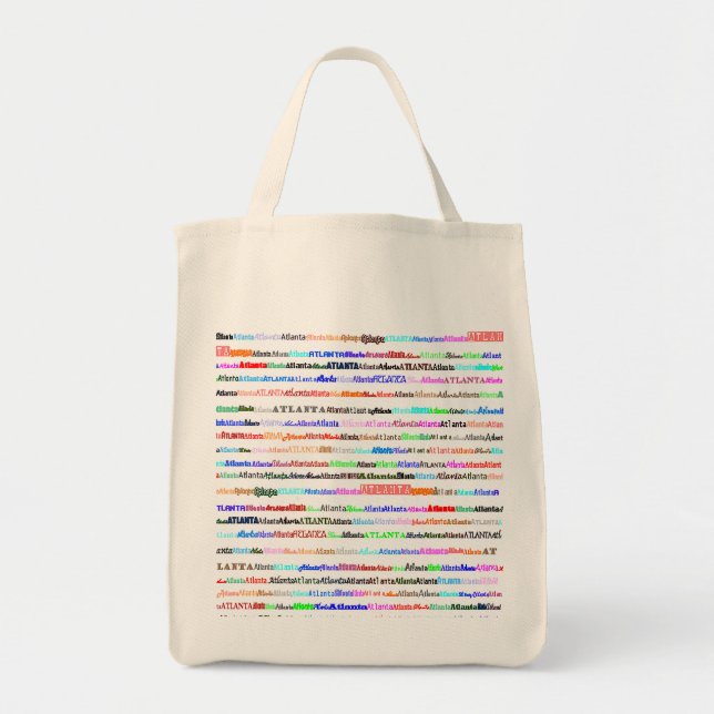 Atlanta Text Design II Organic Grocery Tote Bag (Front)