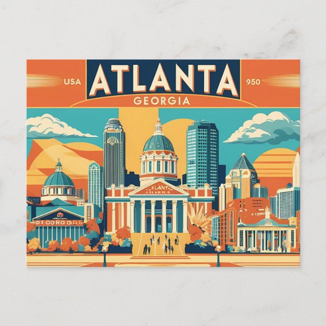 Atlanta Vibes A Retro Tribute to the Heart of GRG Postcard (Front)