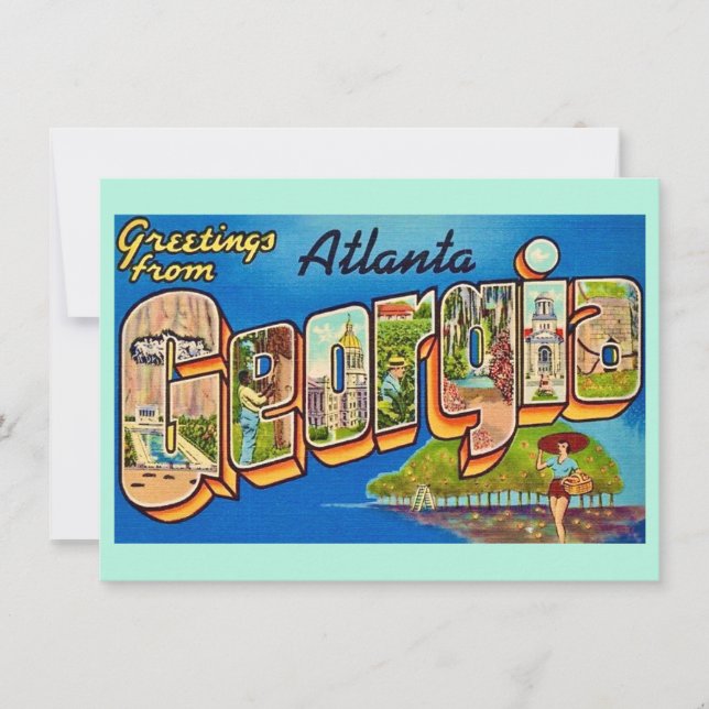 Atlanta Vintage Postcard (Front)