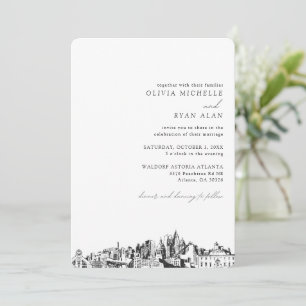 Atlanta Wedding Elegant Skyline Invitation