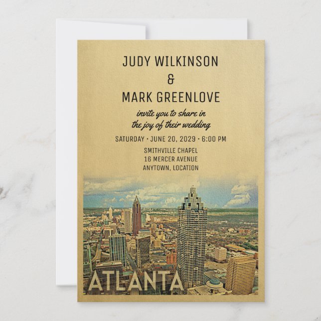 Atlanta Wedding Invitation Georgia (Front)