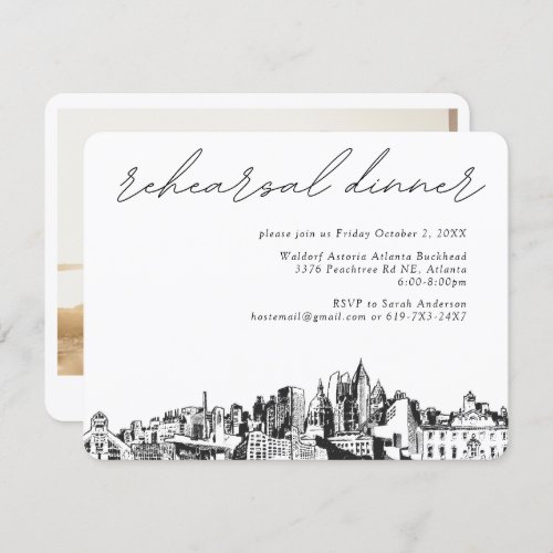 Atlanta Wedding Rehearsal Invite Enclosure Card