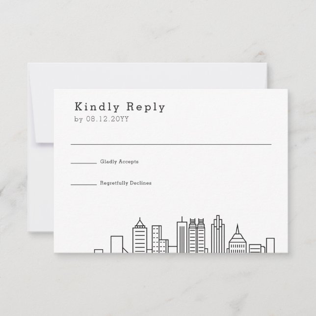 Atlanta Wedding | Stylized Skyline RSVP (Front)