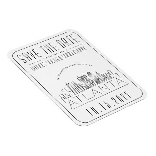 Atlanta Wedding  Stylized Skyline Save the Date Magnet