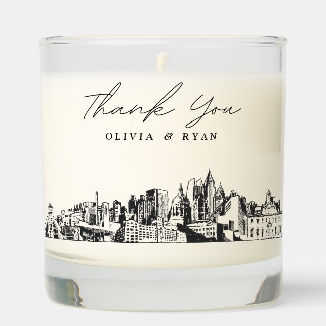 Atlanta Wedding Thank You Gift Custom Candle (Front)