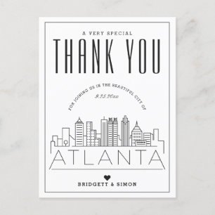 Atlanta Wedding Thanks for Coming! Postcard