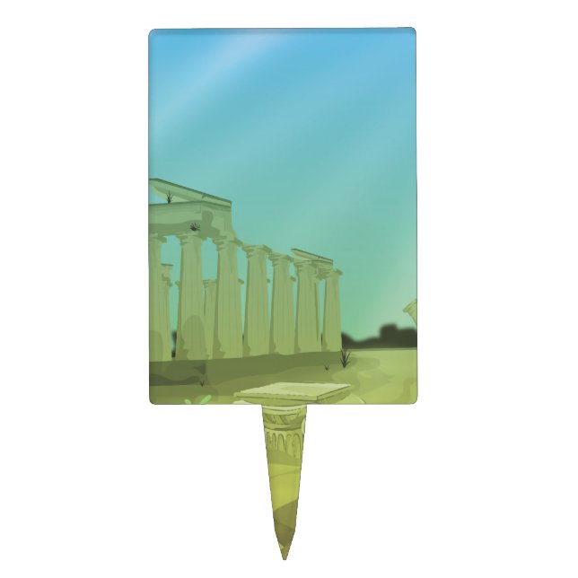 Atlantas cartoon landscape cake topper (Front)