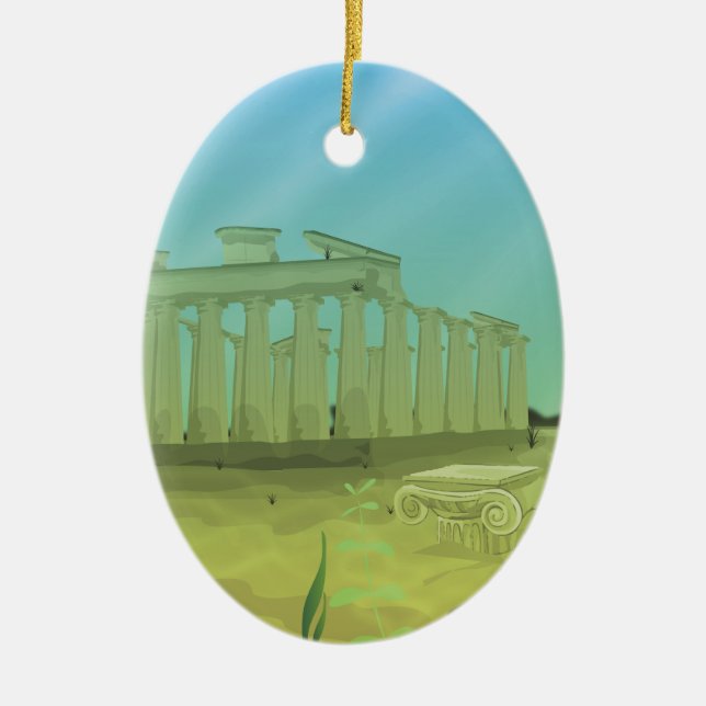 Atlantas cartoon landscape ceramic ornament (Front)