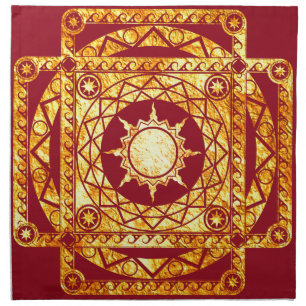 Atlantean Crafts Gold on Red Napkin