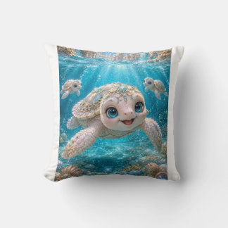 Atlantean Sea Tortoise "Zander" Cozy Blanket Throw Pillow