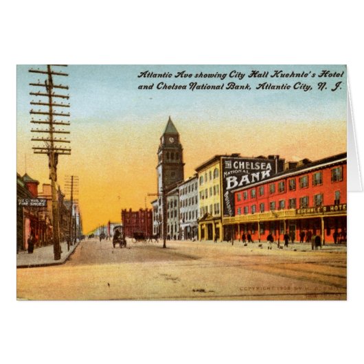 Atlantic Ave., Atlantic City 1908 Vintage Cards (Front Horizontal)
