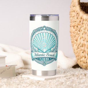 Atlantic Beach FL Coastal Seashell Emblem Insulated Tumbler