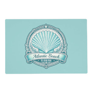 Atlantic Beach FL Coastal Seashell Emblem Placemat