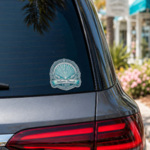 Atlantic Beach FL Coastal Seashell Emblem Sticker