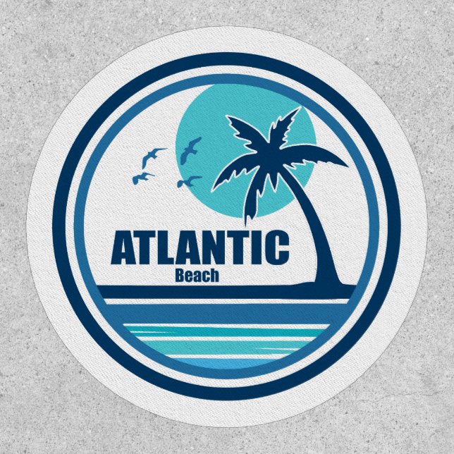 Atlantic Beach North Carolina Palm Tree Birds Patch (Front)