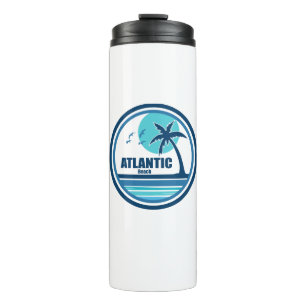 Atlantic Beach North Carolina Palm Tree Birds Thermal Tumbler