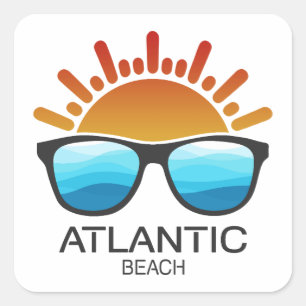 Atlantic Beach North Carolina Sunglasses Square Sticker