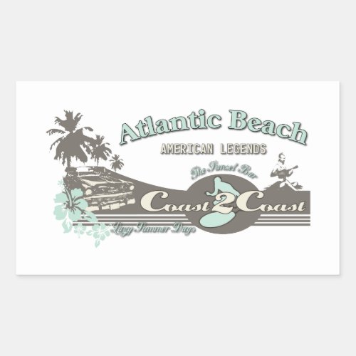 Atlantic Beach North Carolina Travel Rectangular Sticker