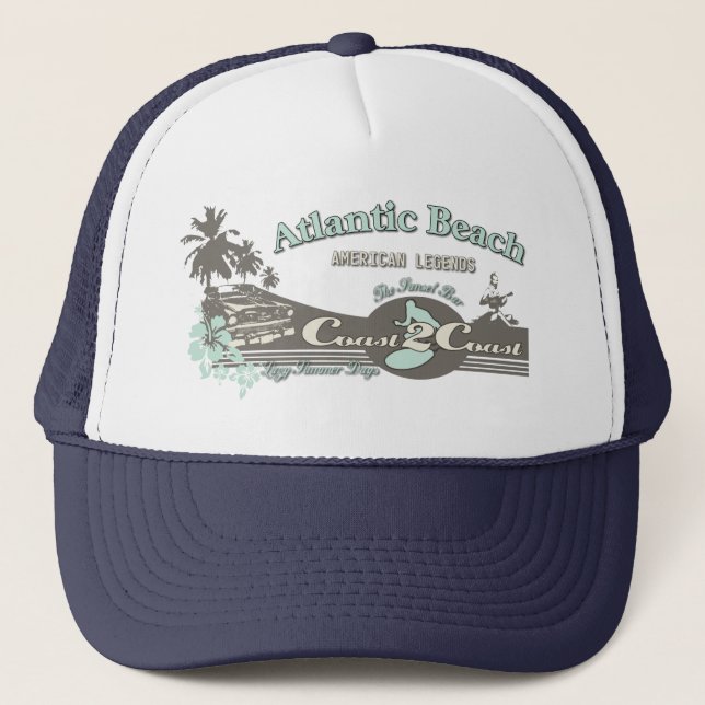 Atlantic Beach North Carolina Travel  Trucker Hat (Front)