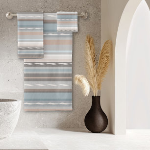 Atlantic Beach Waves Pattern Bath Towel Set