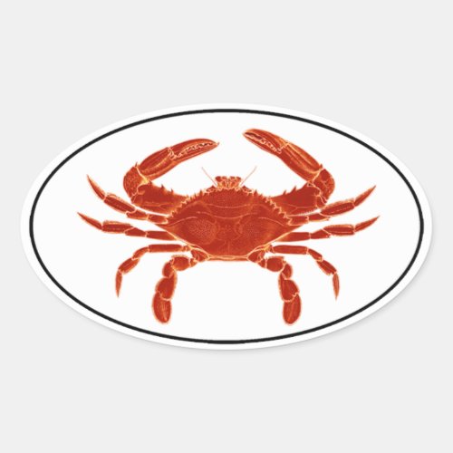 Atlantic Blue Crab Euro Style Oval Sticker Logo