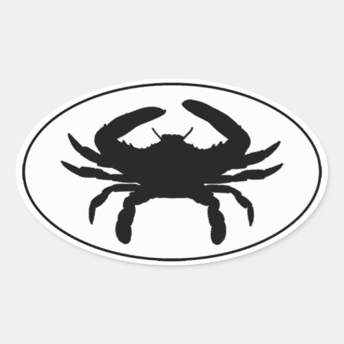 Atlantic Blue Crab Euro Style Oval Sticker Logo