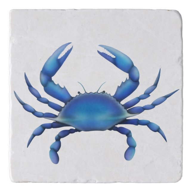 Atlantic Blue Crab Stone Trivet (Front)