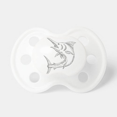 Atlantic Blue Marlin Doodle Pacifier