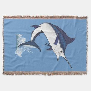 Atlantic Blue Marlin Throw Blanket