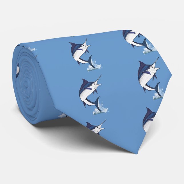 Atlantic Blue Marlin Tie (Rolled)