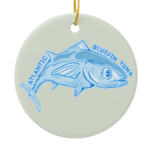 Atlantic bluefin tuna ceramic ornament