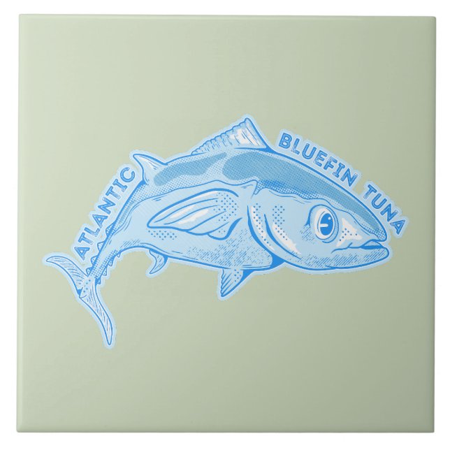 Atlantic bluefin tuna ceramic tile (Front)
