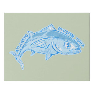 Atlantic bluefin tuna faux canvas print