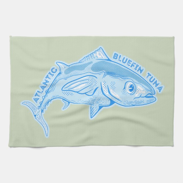 Atlantic bluefin tuna kitchen towel (Horizontal)