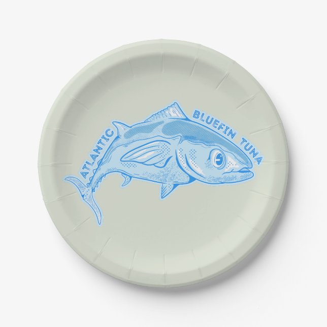 Atlantic bluefin tuna paper plates (Front)