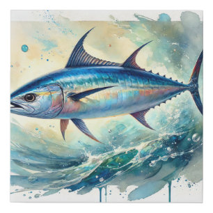 Atlantic bonito 151024AREF132 - Watercolor Faux Canvas Print