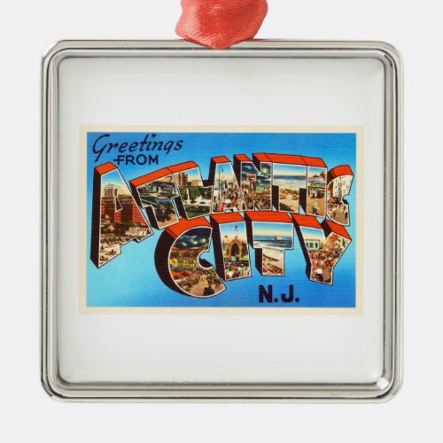 Atlantic City 1 New Jersey NJ Vintage Travel _ Metal Ornament