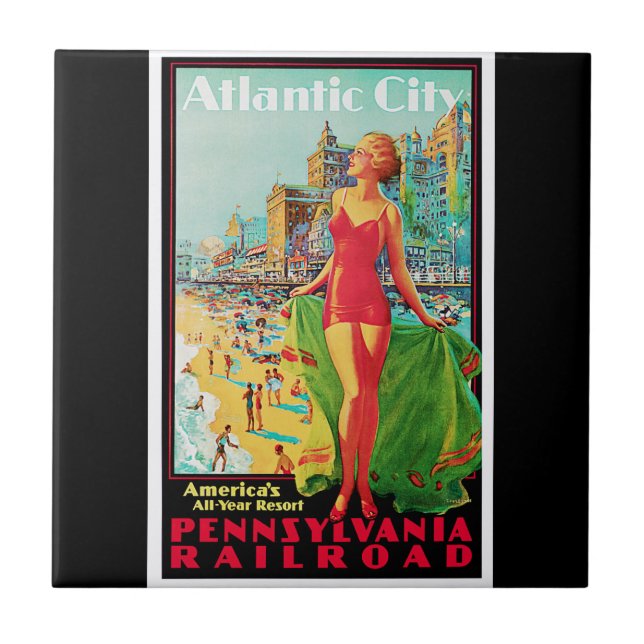 Atlantic City ~ America's All Year Playground Ceramic Tile (Front)
