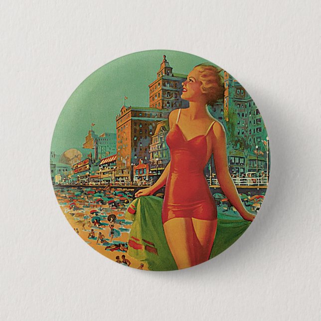 Atlantic City - America's All Year Resort Pinback Button (Front)