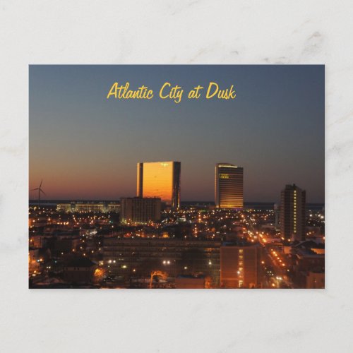 Atlantic City at Dusk Postcard