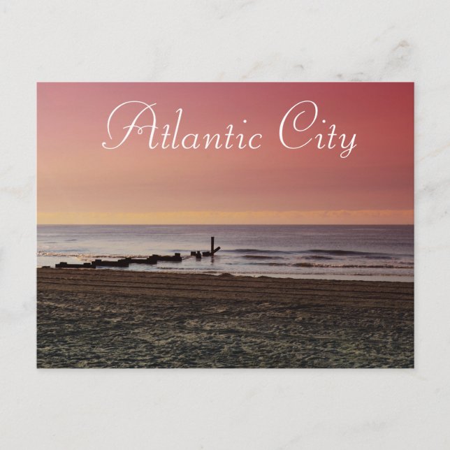 Atlantic City at Dusk Postcard (Front)