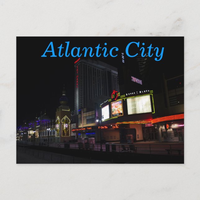 Atlantic City at Night Postcard (Front)
