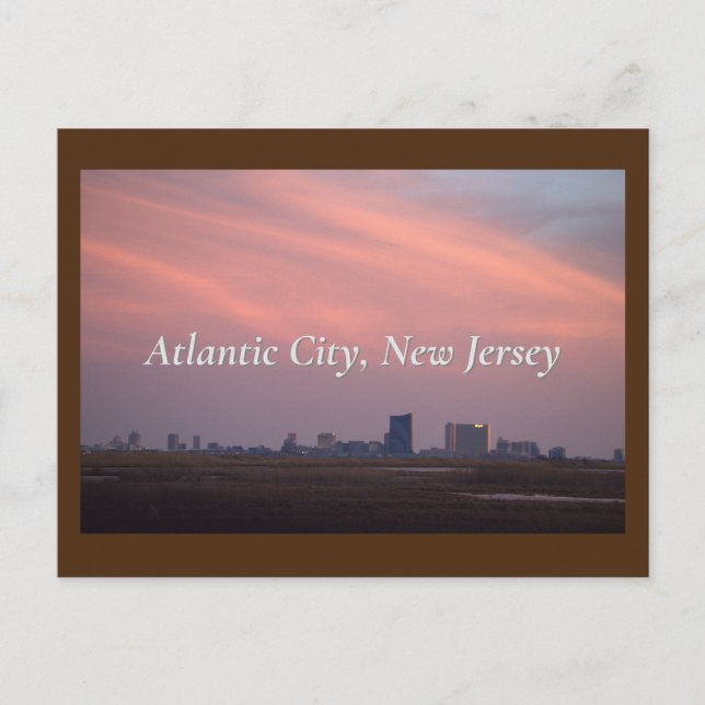 Atlantic City at Sunset Postcard (Front)